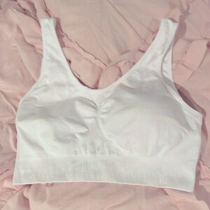 Women's Athletic Low Back Adjustable Sport Bra, Show Your Beautiful Back! White